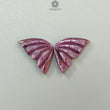 Multi Sapphire Gemstone Carving: Natural Untreated Pink Sapphire Hand Carved Butterfly Pair for Jewelry September Birthstone