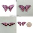 Multi Sapphire Gemstone Carving: Natural Untreated Pink Sapphire Hand Carved Butterfly Pair for Jewelry September Birthstone