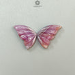 Multi Sapphire Gemstone Carving: Natural Untreated Pink, Blue Sapphire Hand Carved Butterfly Pair for Jewelry September Birthstone