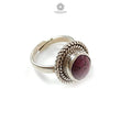 Star Ruby Silver Ring: 9gms. Natural Star Ruby Untreated Cabochon Oval Shape 925 Sterling Silver Bezel Set Adjustable Ring