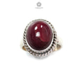 Red Ruby Silver Ring: 7gms Natural Ruby Untreated Cabochon Oval Shape 925 Sterling Silver Bezel Set Ring 7 US