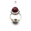 Red Ruby Silver Ring: 7gms Natural Ruby Untreated Cabochon Oval Shape 925 Sterling Silver Bezel Set Ring 7 US