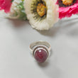 Red Ruby Silver Ring: 7gms Natural Ruby Untreated Cabochon Oval Shape 925 Sterling Silver Bezel Set Ring 7 US