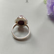 Red Ruby Silver Ring: 7.81gms. Natural Ruby Untreated Cabochon Round Shape 925 Sterling Silver Bezel Set Ring 8 US