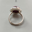 Red Ruby Silver Ring: 8.15gms. Natural Ruby Untreated Cabochon Round Shape 925 Sterling Silver Bezel Set Ring Adjustable