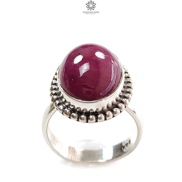 Red Ruby Silver Ring 8.2gms.