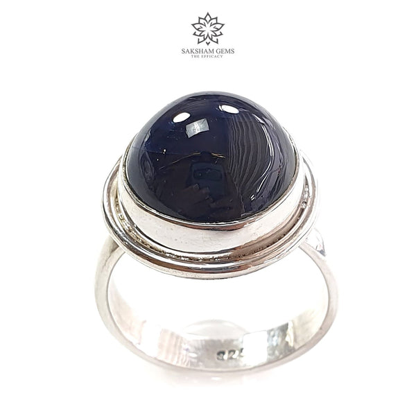 Blue Sapphire Silver Ring 8.05gms.