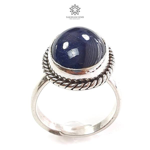 Blue Sapphire Silver Ring 8.13gms.