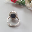 Blue Sapphire Silver Ring: 8.78gms. Natural Sapphire Untreated Cabochon Oval Shape 925 Sterling Silver Bezel Set Ring 7.50 US