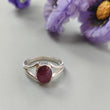 Star Ruby Silver Ring: 4.18gms Natural Star Ruby Untreated Cabochon Oval Shape 925 Sterling Silver Bezel Set 9.5 US Ring