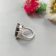 Blue Labradorite Silver Faceted Ring: 6.84gms Natural Untreated Labradorite Cushion Shape 925 Sterling Silver Prong Set 7 US Ring