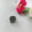 Blue Labradorite Silver Faceted Ring: 6.84gms Natural Untreated Labradorite Cushion Shape 925 Sterling Silver Prong Set 7 US Ring