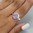 Raspberry Pink Sapphire Silver Faceted Ring 3.93gms