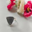 Blue Labradorite Silver Faceted Ring: 5gms. Natural Untreated Sapphire Triangle Shape 925 Sterling  Silver Prong Set Ring