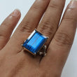 Blue Labradorite Silver Faceted Ring: 5.63gms