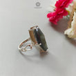 Blue Labradorite Silver Faceted Ring: 5.64gms Natural Untreated Labradorite Uneven Shape Fancy Cut 925 Sterling Silver Prong Set 7.5 US