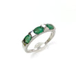 Emerald Faceted Silver Ring: 2.88gms Natural Untreated Emerald Oval Faceted Cut 925 Sterling Silver Bezel Set Ring 7.5 US