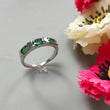 Emerald Faceted Silver Ring: 2.88gms Natural Untreated Emerald Oval Faceted Cut 925 Sterling Silver Bezel Set Ring 7.5 US