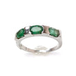 Emerald Faceted Silver Ring: 2.88gms Natural Untreated Emerald Oval Faceted Cut 925 Sterling Silver Bezel Set Ring 7.5 US