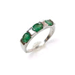 Emerald Faceted Silver Ring: 2.88gms Natural Untreated Emerald Oval Faceted Cut 925 Sterling Silver Bezel Set Ring 7.5 US