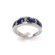 Blue Sapphire Faceted Silver Ring: 4.31gms Natural Untreated Sapphire Oval Faceted Cut 925 Sterling Silver With CZ Bezel Set Ring 7.5 US