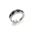 Blue Sapphire Faceted Silver Ring: 4.31gms Natural Untreated Sapphire Oval Faceted Cut 925 Sterling Silver With CZ Bezel Set Ring 7.5 US