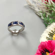 Blue Sapphire Faceted Silver Ring: 4.31gms Natural Untreated Sapphire Oval Faceted Cut 925 Sterling Silver With CZ Bezel Set Ring 7.5 US