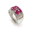 Ruby Faceted Silver Ring: 4.31gms Natural Untreated Red Ruby Oval Faceted Cut 925 Sterling Silver With CZ Prong Set Ring 7.5 US