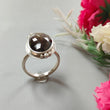 Golden Chocolate Sapphire Faceted Silver Ring: 6.65gms Natural Untreated Sapphire Fancy Rose Cut 925 Sterling Silver Bezel Set Ring 7 US