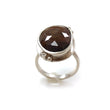 Golden Chocolate Sapphire Faceted Silver Ring: 7.72gms Natural Untreated Sapphire Fancy Rose Cut 925 Sterling Silver Bezel Set Ring 7 US