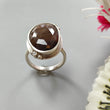 Golden Chocolate Sapphire Faceted Silver Ring: 7.72gms Natural Untreated Sapphire Fancy Rose Cut 925 Sterling Silver Bezel Set Ring 7 US