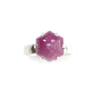 Ruby Cabochon Sugar Loaf Ring: 4.59gms Natural Untreated Sheen Ruby Cabochon 925 Sterling Silver Prong Set Adjustable Ring