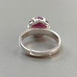 Ruby Cabochon Sugar Loaf Ring: 4.59gms Natural Untreated Sheen Ruby Cabochon 925 Sterling Silver Prong Set Adjustable Ring