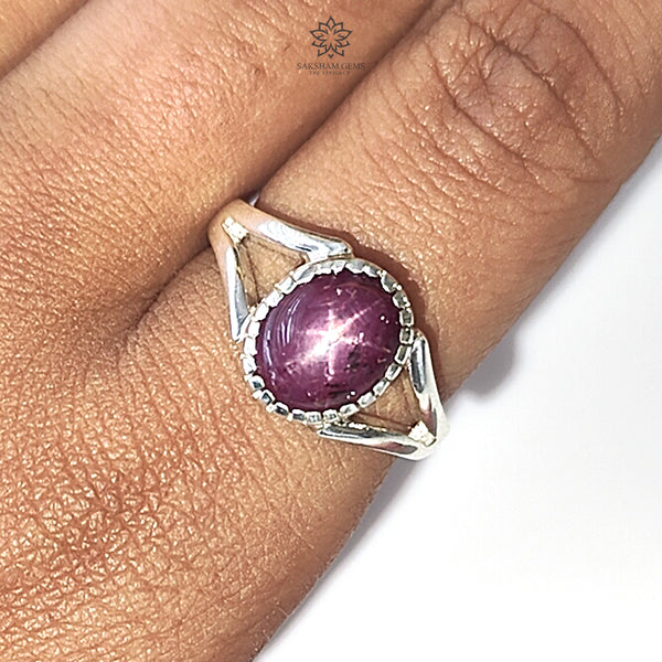 Star Ruby Silver Ring 3.8gms