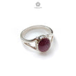 Star Ruby Silver Ring: 3.8gms Natural Star Ruby Untreated Cabochon Oval Shape 925 Sterling Silver Bezel Set 7 US Ring