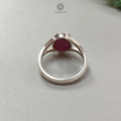 Star Ruby Silver Ring: 3.8gms Natural Star Ruby Untreated Cabochon Oval Shape 925 Sterling Silver Bezel Set 7 US Ring