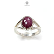 Star Ruby Silver Ring: 3.8gms Natural Star Ruby Untreated Cabochon Oval Shape 925 Sterling Silver Bezel Set 7 US Ring