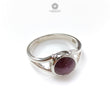 Star Ruby Silver Ring: 7.18gms Natural Star Ruby Untreated Cabochon Round Shape 925 Sterling Silver Bezel Set 8 US Ring