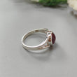 Star Ruby Silver Ring: 7.18gms Natural Star Ruby Untreated Cabochon Round Shape 925 Sterling Silver Bezel Set 8 US Ring