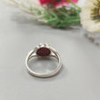 Star Ruby Silver Ring: 7.18gms Natural Star Ruby Untreated Cabochon Round Shape 925 Sterling Silver Bezel Set 8 US Ring