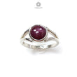 Star Ruby Silver Ring: 7.18gms Natural Star Ruby Untreated Cabochon Round Shape 925 Sterling Silver Bezel Set 8 US Ring