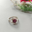 Star Ruby Silver Ring: 4.18gms Natural Star Ruby Untreated Cabochon Round Shape 925 Sterling Silver Bezel Set 7 US Ring