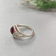 Star Ruby Silver Ring: 4.18gms Natural Star Ruby Untreated Cabochon Round Shape 925 Sterling Silver Bezel Set 7 US Ring