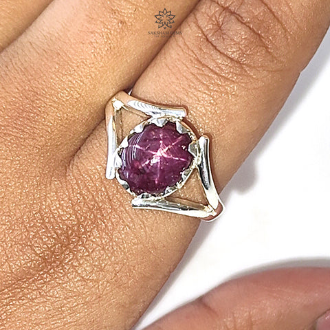 Star Ruby Silver Ring 4.52gms