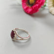 Star Ruby Silver Ring: 4.52gms Natural Star Ruby Untreated Cabochon Oval Shape 925 Sterling Silver Bezel Set 7 US Ring