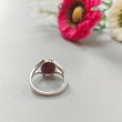 Star Ruby Silver Ring: 4.52gms Natural Star Ruby Untreated Cabochon Oval Shape 925 Sterling Silver Bezel Set 7 US Ring