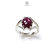 Star Ruby Silver Ring: 4.52gms Natural Star Ruby Untreated Cabochon Oval Shape 925 Sterling Silver Bezel Set 7 US Ring