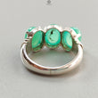 Green Chrysoprase Cabochon Silver Ring: 5.77gms Natural Untreated Chrysoprase Oval Shape Plain 925 Sterling Silver Prong Set Ring 8.75 US