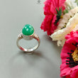 Green Chrysoprase Cabochon Silver Ring: 5.87gms Natural Untreated Chrysoprase Oval Shape Plain 925 Sterling Silver Bezel Set Ring 7.5 US