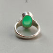 Green Chrysoprase Cabochon Silver Ring: 5.87gms Natural Untreated Chrysoprase Oval Shape Plain 925 Sterling Silver Bezel Set Ring 7.5 US